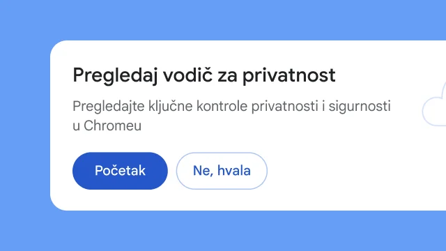Zasebni modul pita korisnike žele li proučiti vodič za privatnost.