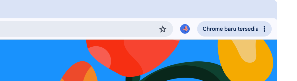 UI browser menampilkan tombol Update berwarna hijau yang memberi tahu pengguna bahwa browser siap dimulai ulang untuk update otomatis.
